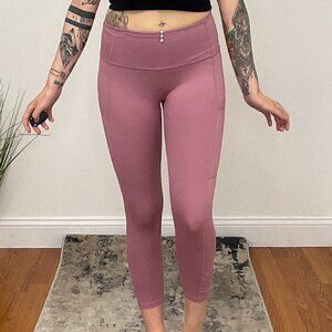 Free People Movement Crop Leggings Stretch Waist Pockets Size S Purple